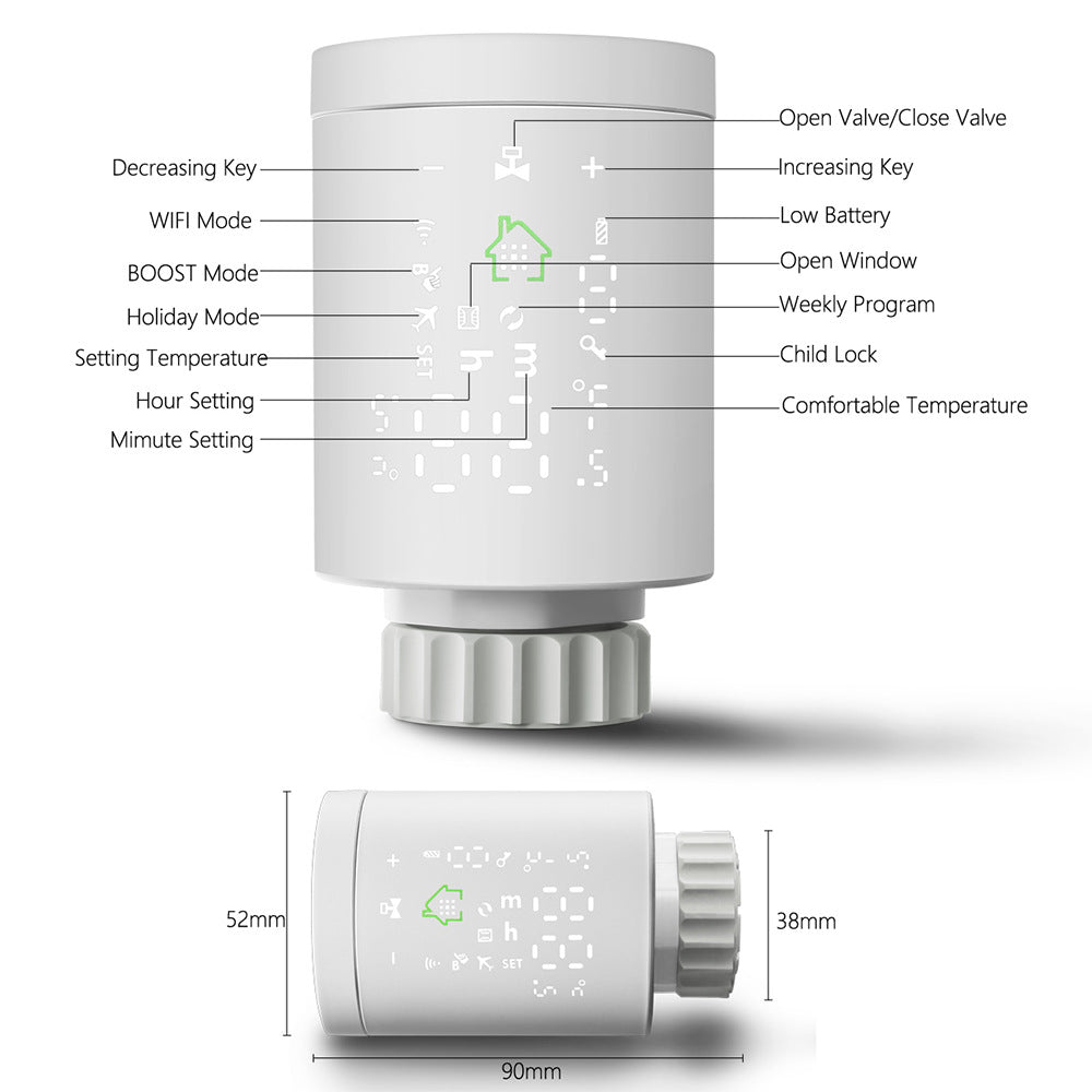 ZIGBEE Smart Radiator Valve Smart Radiator Valve Mobile Phone APP Program Selection Control Smart Thermostat