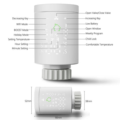 ZIGBEE Smart Radiator Valve Smart Radiator Valve Mobile Phone APP Program Selection Control Smart Thermostat