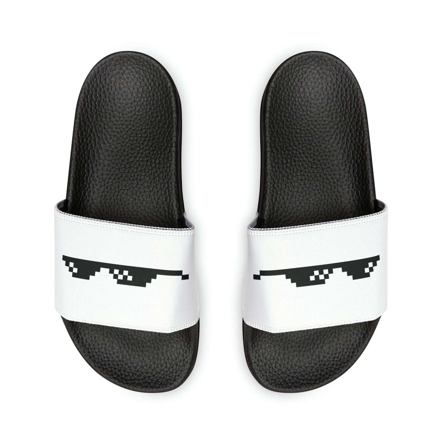 Men's Thug Life Glasses Slide Sandals (White)