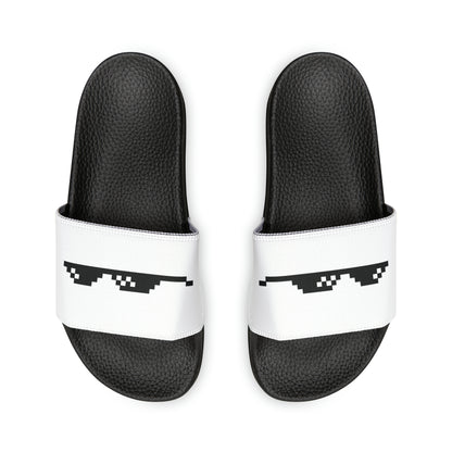 Men's Thug Life Glasses Slide Sandals (White)