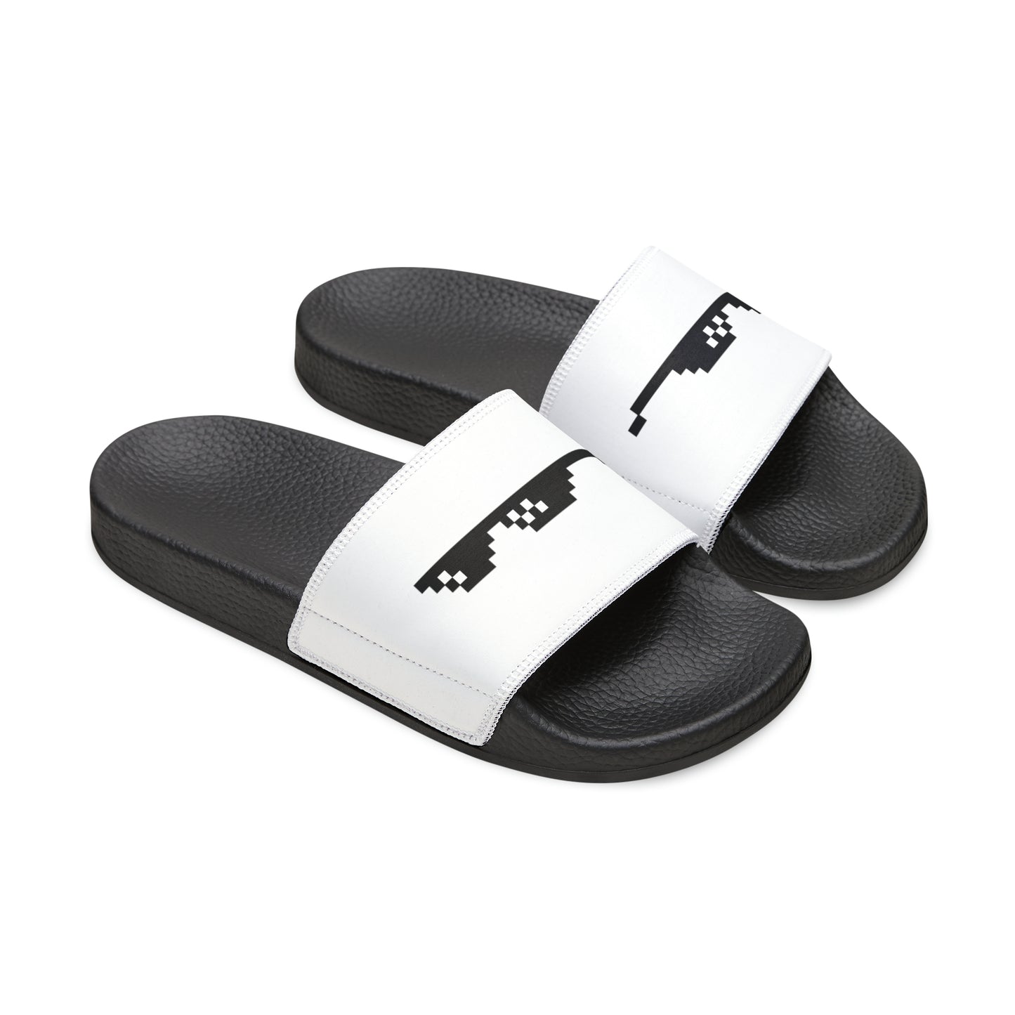 Men's Thug Life Glasses Slide Sandals (White)