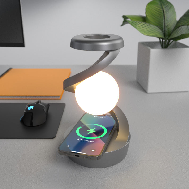 Rotating Moon Desk Lamp With Phone Wireless Charging Sensor Control