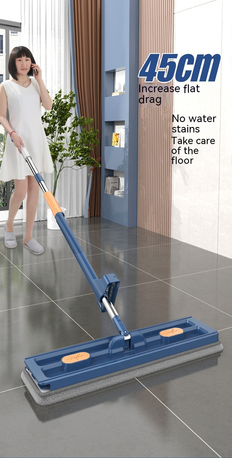 Self Wringing Mop - 360 Rotating Mop Strong Water Absorption For Home Cleaning Floors